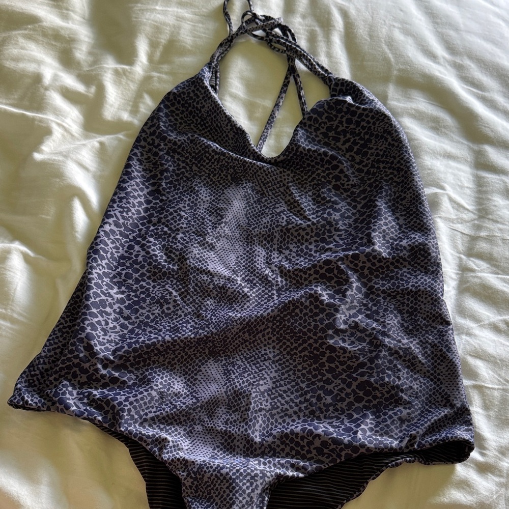Purple Patterned Swimsuit acacia worn - Picture 2 of 4